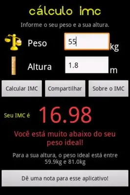 Cálculo IMC android App screenshot 0