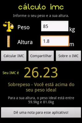 Cálculo IMC android App screenshot 2